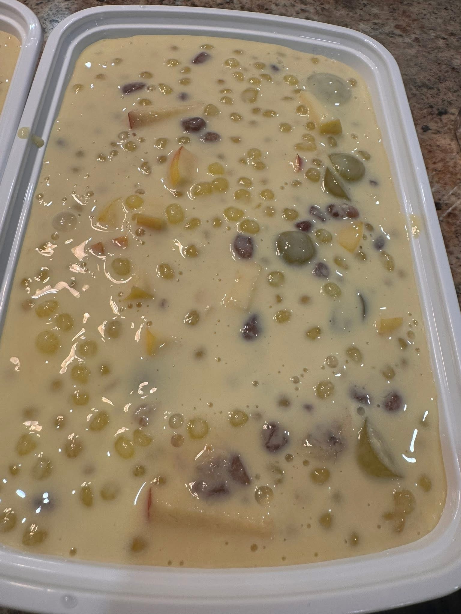 Fruit Custard — silky vanilla custard with fresh fruits